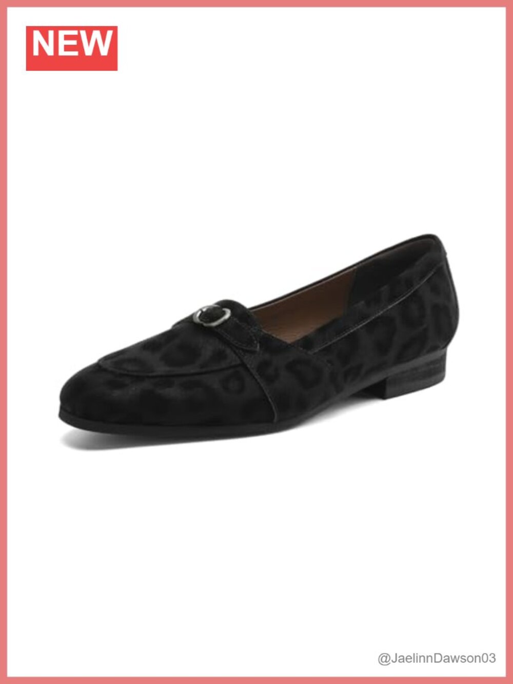 Genuine Leather Handmade Round Toe Buckle Slip On Flat Loafers Shoes Women's